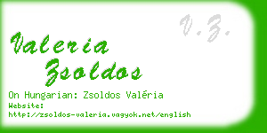 valeria zsoldos business card