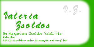 valeria zsoldos business card